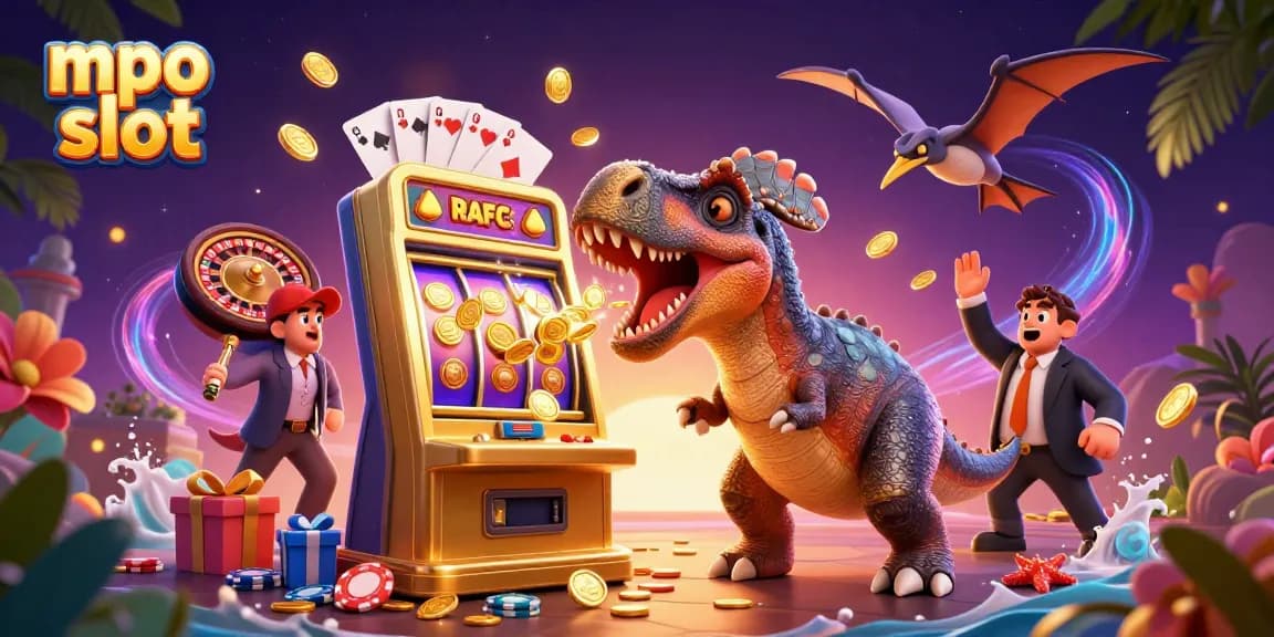 Catch golden coins and jackpot wins with mpo slot in this vibrant 3D illustration.