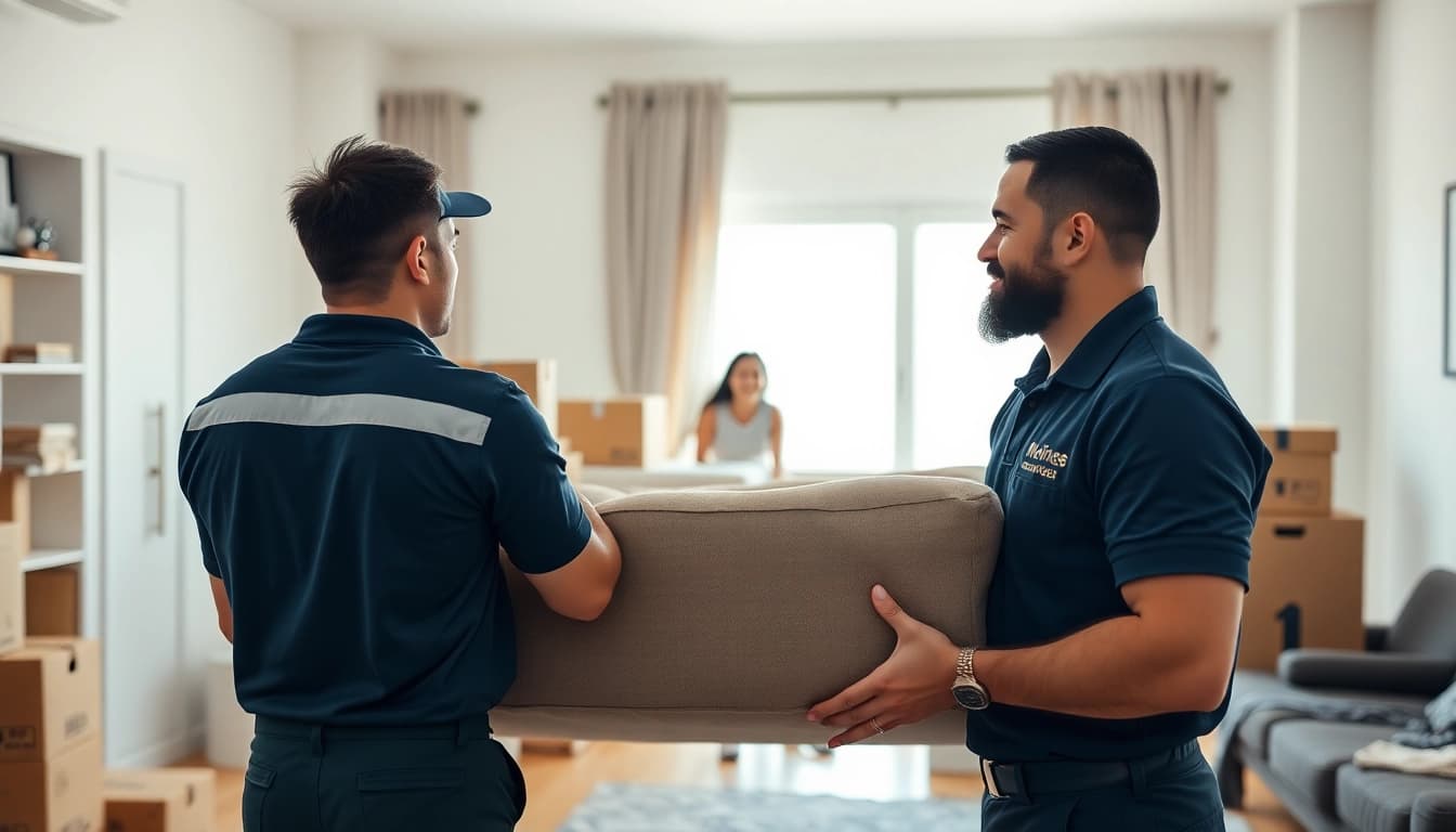 Ensure smooth transitions with reliable Residential Moving Services shown through experienced movers efficiently packing.