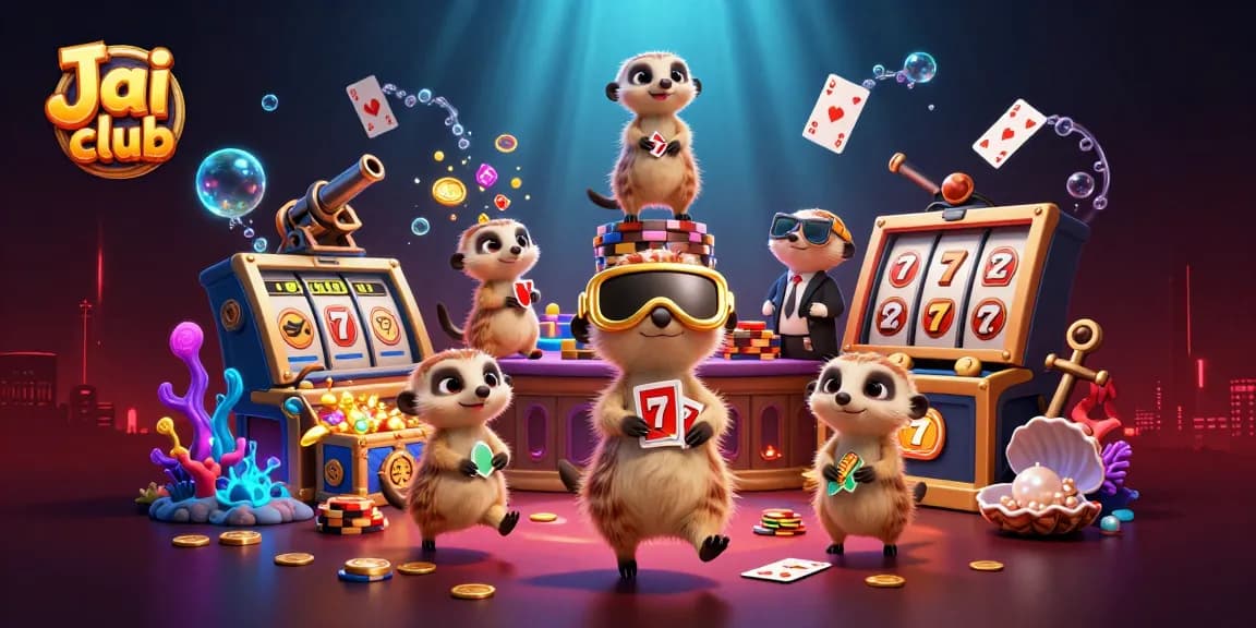 Experience the excitement of Jai club with meerkats managing a vibrant casino scene.