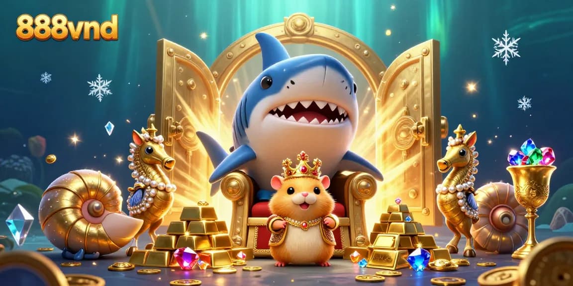 Engage with 888vnd's vibrant underwater casino world featuring a hamster king and treasure