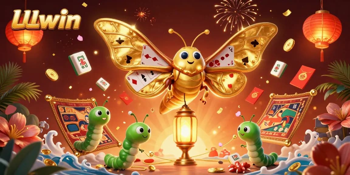 Experience thrilling gameplay at LLwin with vibrant casino elements and golden aesthetics.