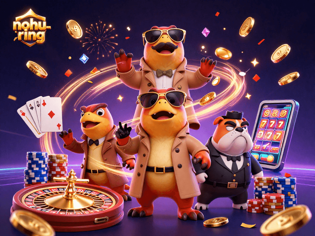 Join the fun in nohu-ring with vibrant casino elements and animated raptors in disguise.