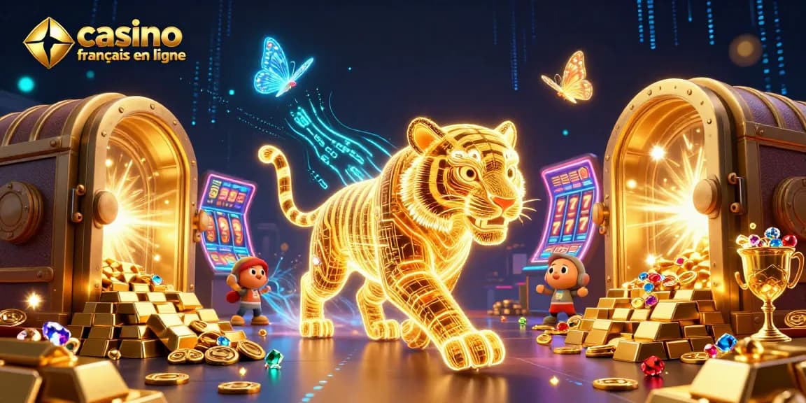 Rejoignez le monde du casino français en ligne avec ce tigre doré dynamique et des trésors scintillants.