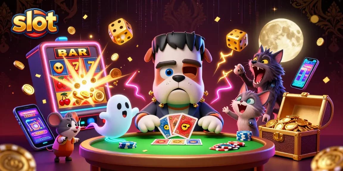 Experience exciting slot gameplay with a fully animated scene featuring unique casino elements and enchanting characters.