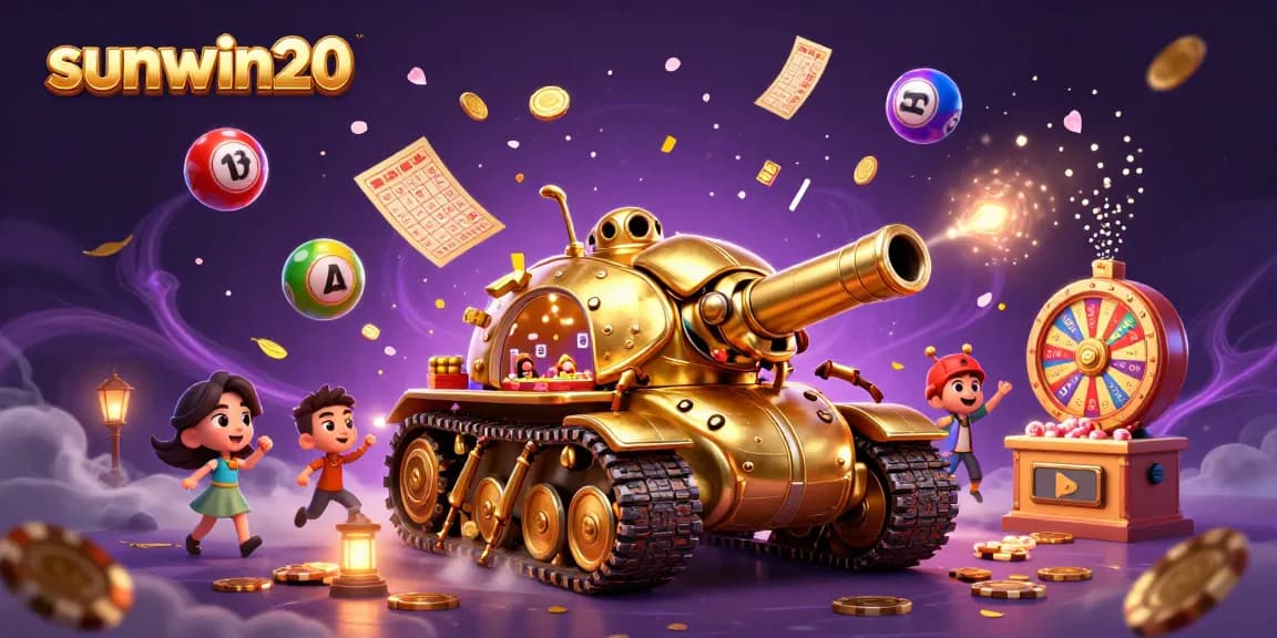 Experience vibrant gaming with sunwin20 in this engaging 3D digital illustration