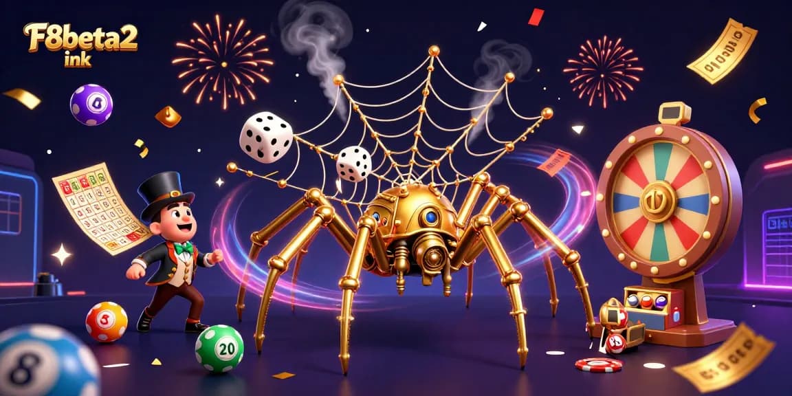 Spin the odds with F8beta2 ink in a vibrant 3D fantasy gambling scene filled with excitement.