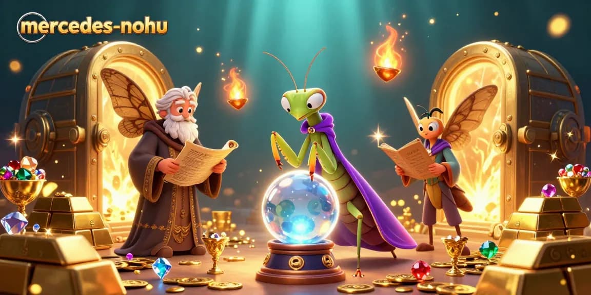 Experience the enchanting world of mercedes-nohu with vibrant casino elements and mystical creatures.