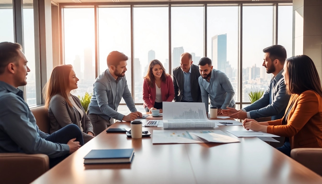 Explore HubSpot alternative real estate developers discussing marketing strategies in a modern office.