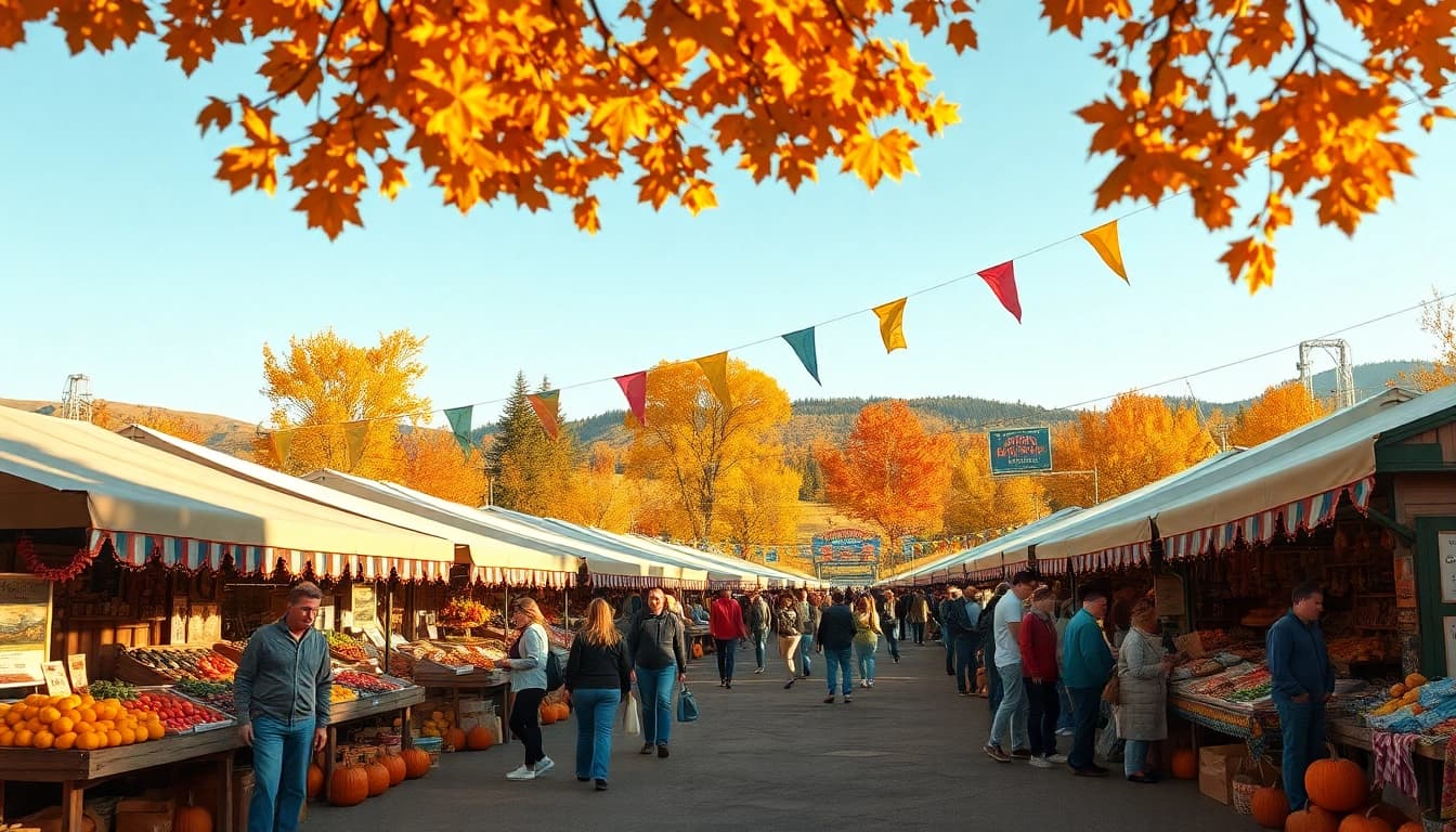 Participants enjoying the Clarksburg Harvest Festival California amid colorful stalls.