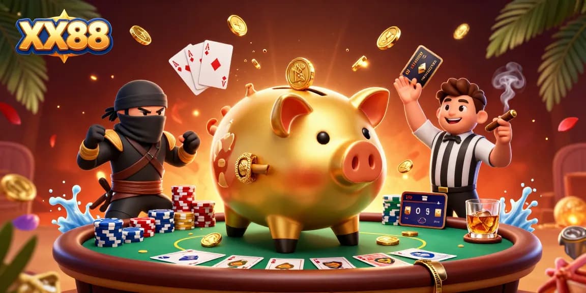 Experience the thrill of XX88 with engaging characters and vibrant casino elements.