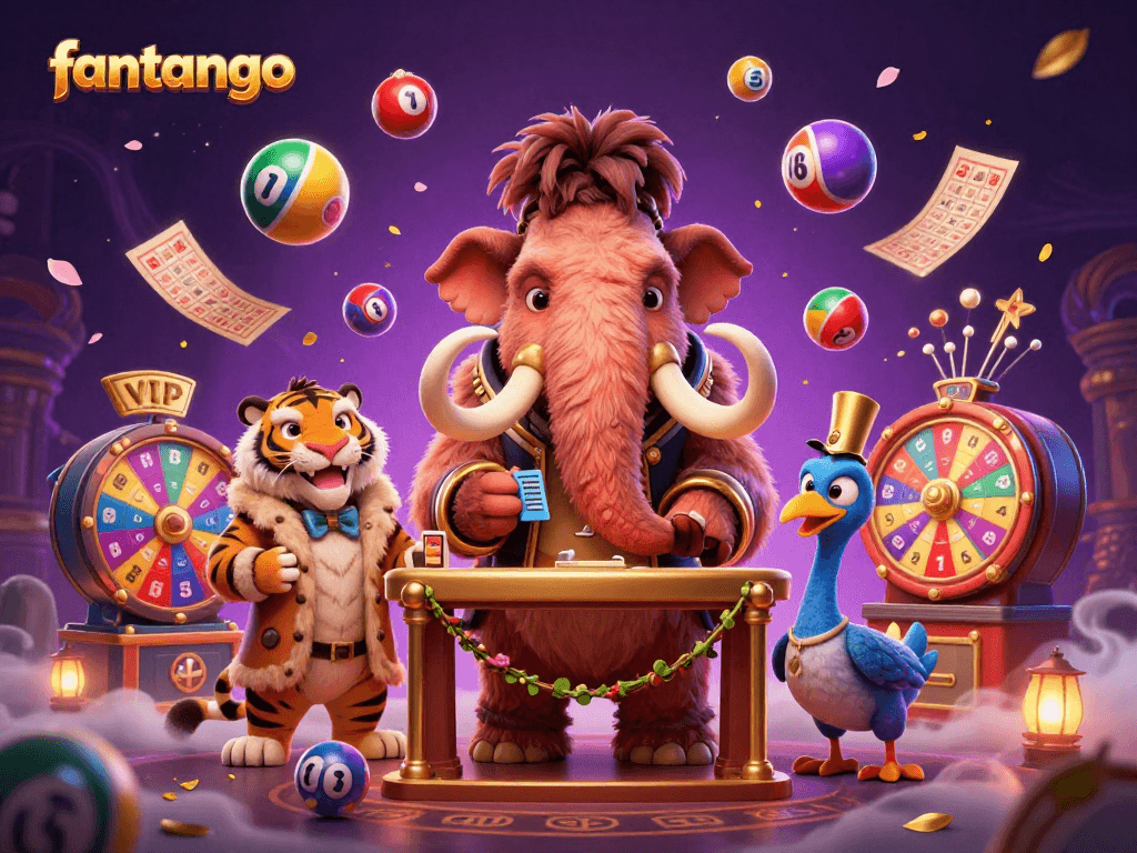Experience the excitement of fantango at a lively casino entrance with dynamic characters and vibrant game elements.