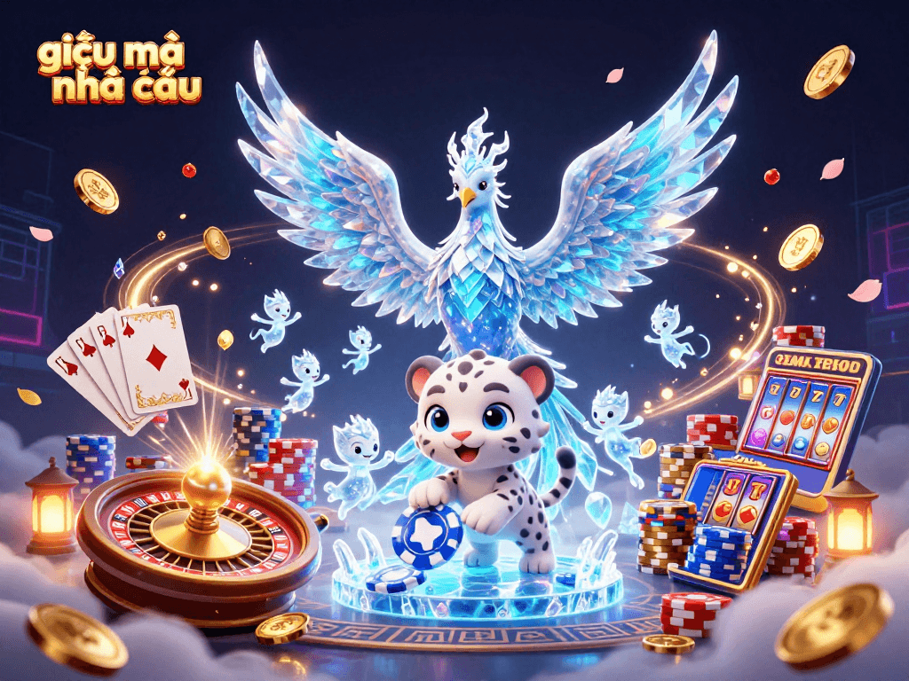 Play and win with giải mã nhà cái in this vibrant scene of ice-themed casino fun.