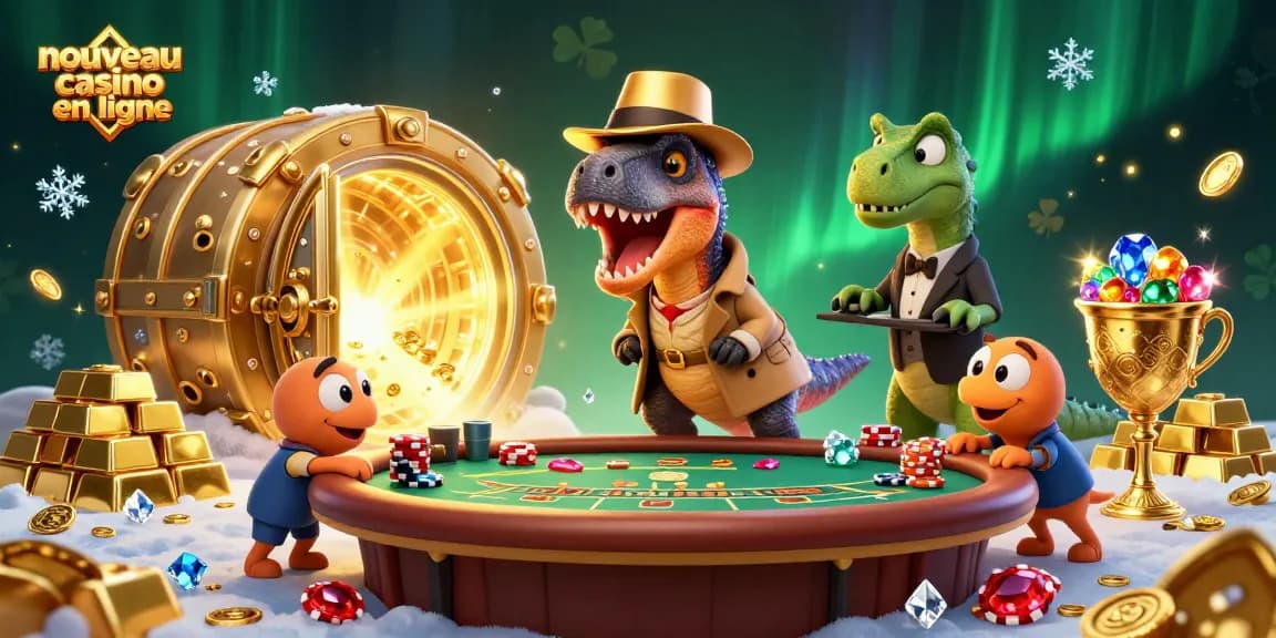 Découvrez le nouveau casino en ligne avec une illustration 3D dynamique et captivante.
