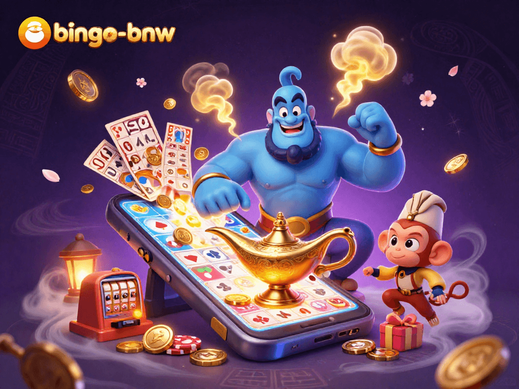 Engage with bingo-bnw's vibrant 3D illustration showcasing thrilling bingo excitement with jackpots.