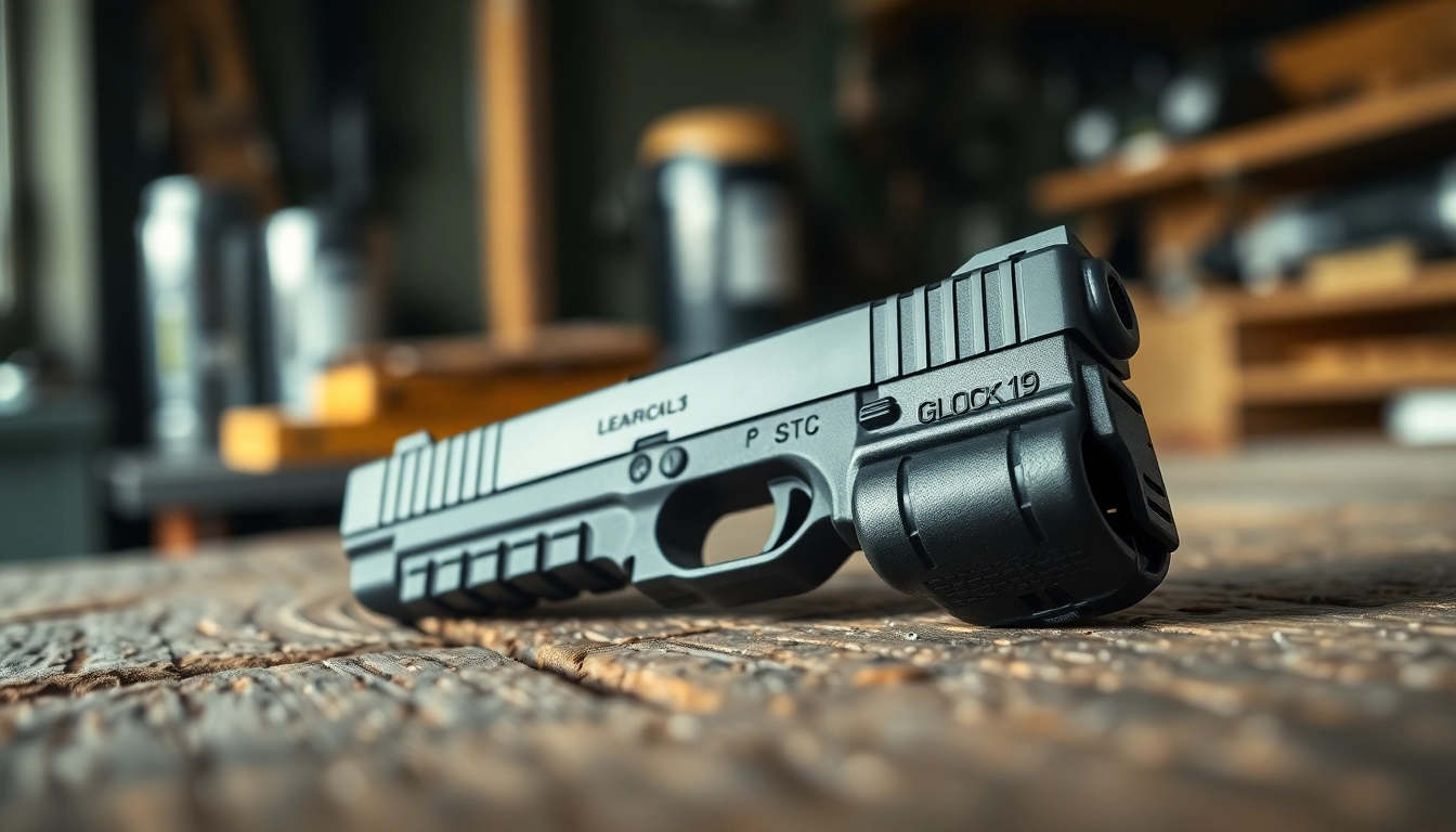 Showcase of Glock 19 slide highlighting craftsmanship and sleek design.