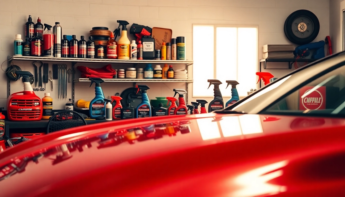 Enhance your vehicle with premium car detailing products Canada showcased in a bright garage.