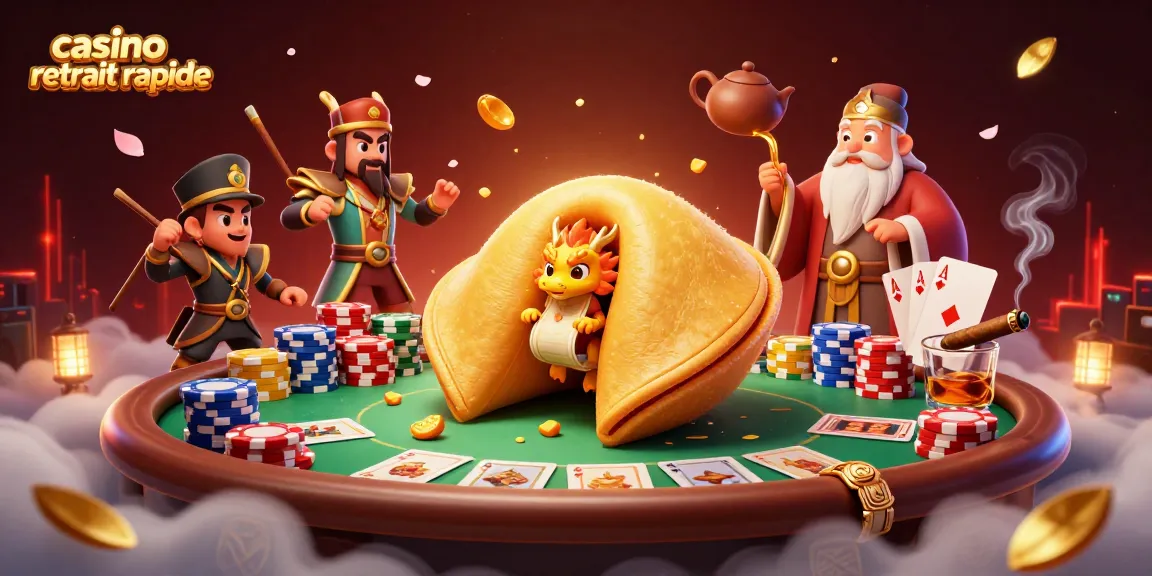 Illustration colorée de personnages de casino, évoquant le casino retrait rapide avec des éléments de poker.