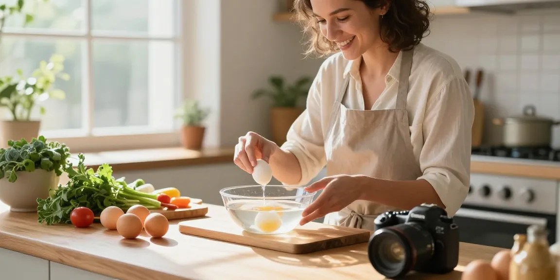 Uji kesegaran telur dengan metode Egg Float Test dari https://www.eggfloattest.com/contact di dapur yang cerah.