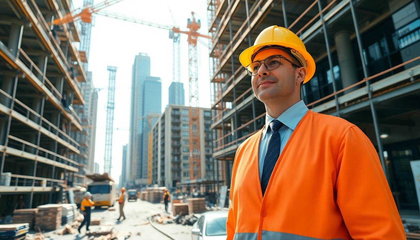 Manhattan Construction Manager overseeing an active construction site in New York City.