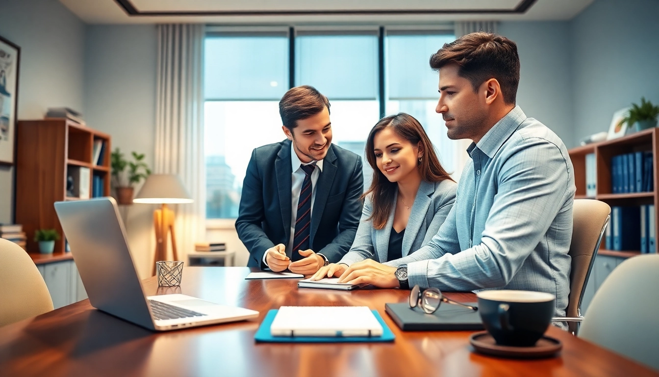 Engaging scene of Career coaching with a professional coach guiding a client in a bright office.