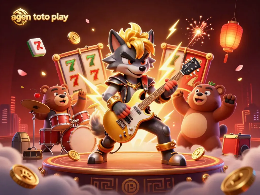 Experience the excitement of agen toto play with a vibrant 3D casino illustration showcasing thrilling action and winning elements.