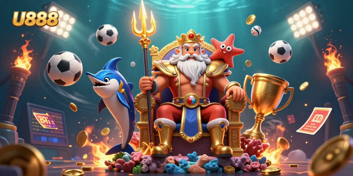 Experience thrilling gameplay with U888 in a vibrant underwater casino scene.