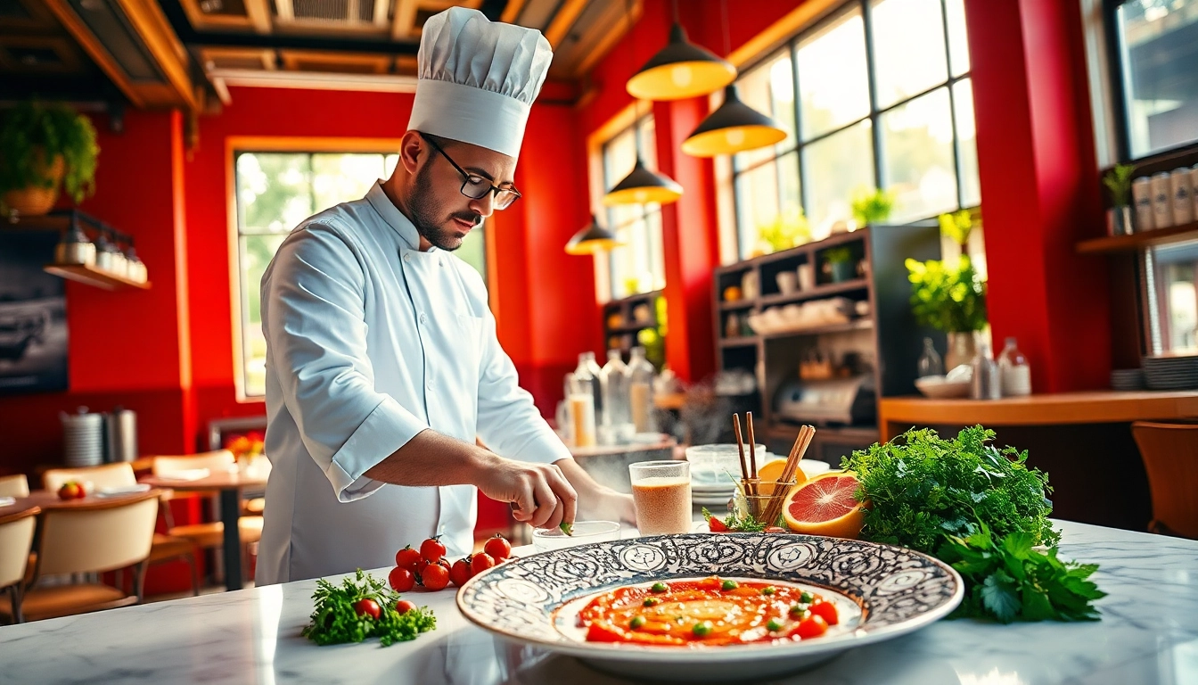 Crafting exquisite cuisine in a gourmet restaurant; slot online enhances dining experience.
