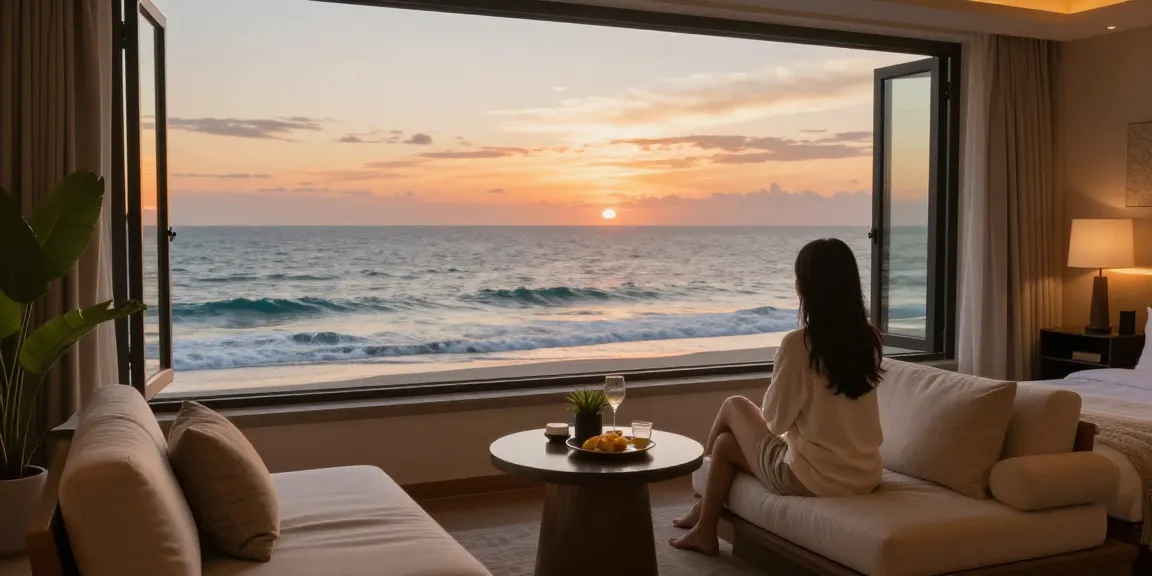 Captivating ocean view from 여수op room showcasing relaxation and tranquility.