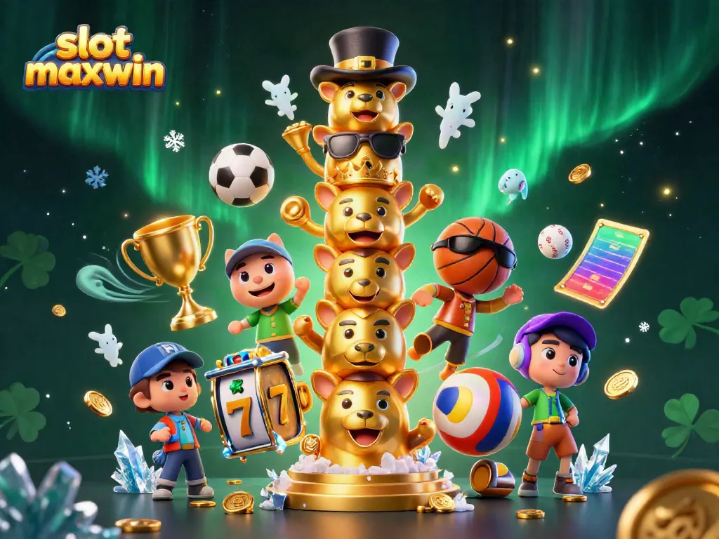 Experience thrill in slot maxwin with colorful characters, dynamic elements, and casino action.