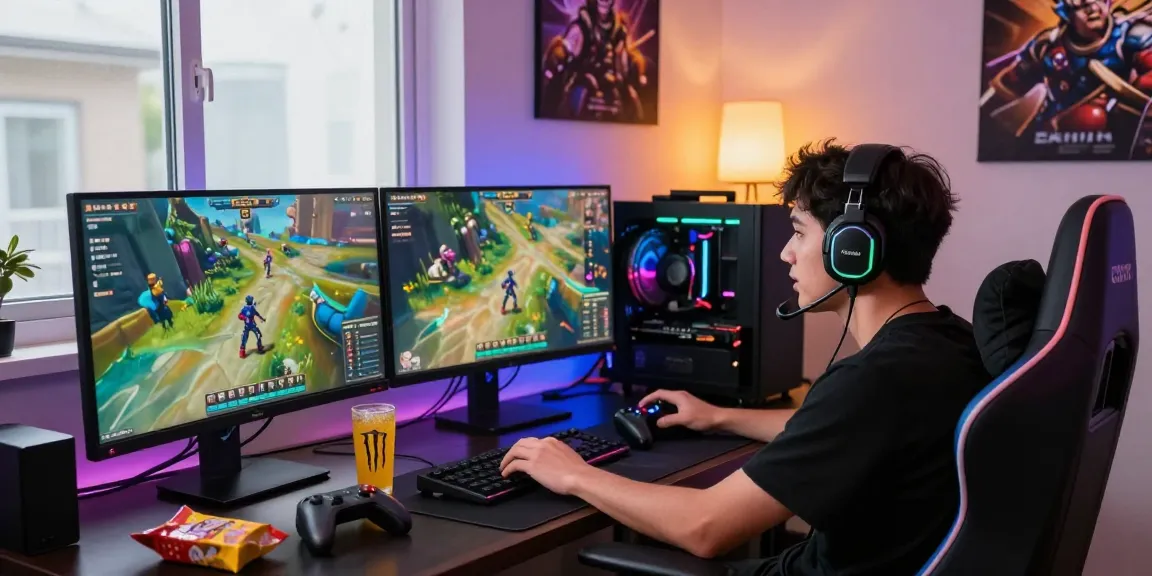 mantra88 login for online gaming experience featuring vibrant displays and gaming setup