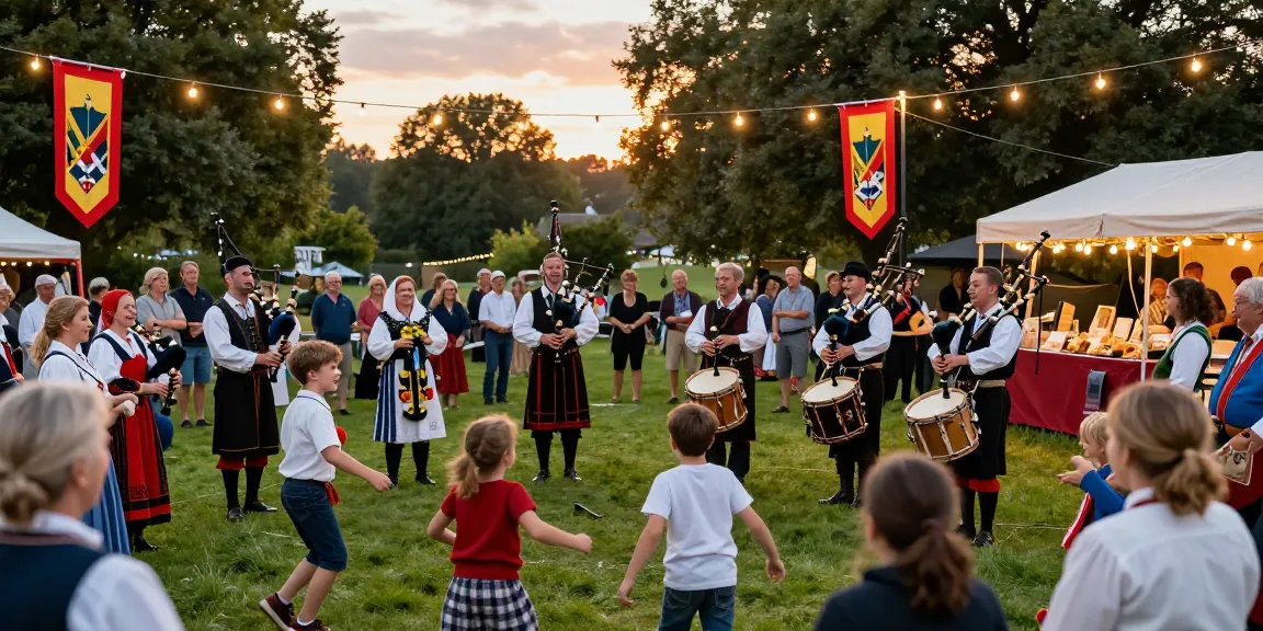 Enjoying a lively Breton cultural festival with traditional music and vibrant atmosphere, showcasing the joy of community celebration around เกมสล็อต.
