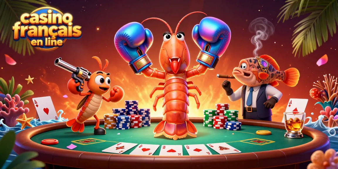Vivez l'expérience du casino français en ligne avec des personnages animés à une table de poker.