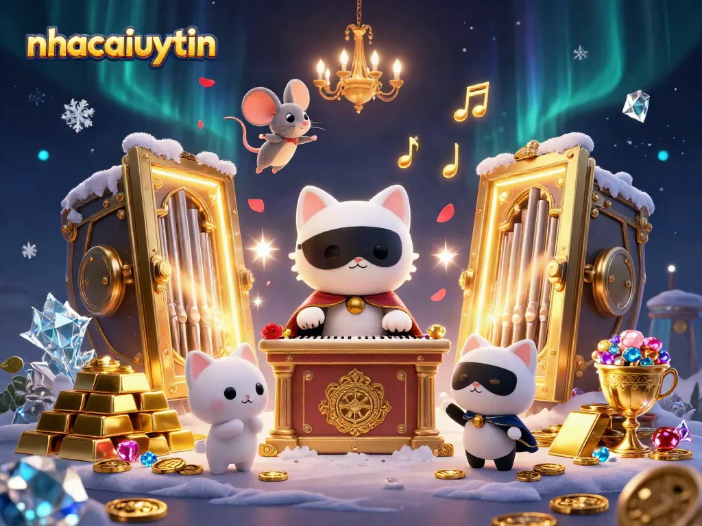 Experience excitement at nhacaiuytin with enchanting casino visuals featuring a phantom cat and treasure.