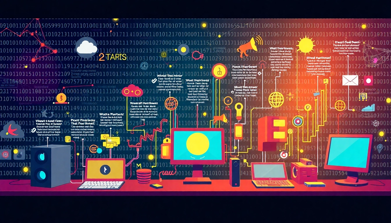 Illustrative timeline of internet history highlighting key milestones and innovations.