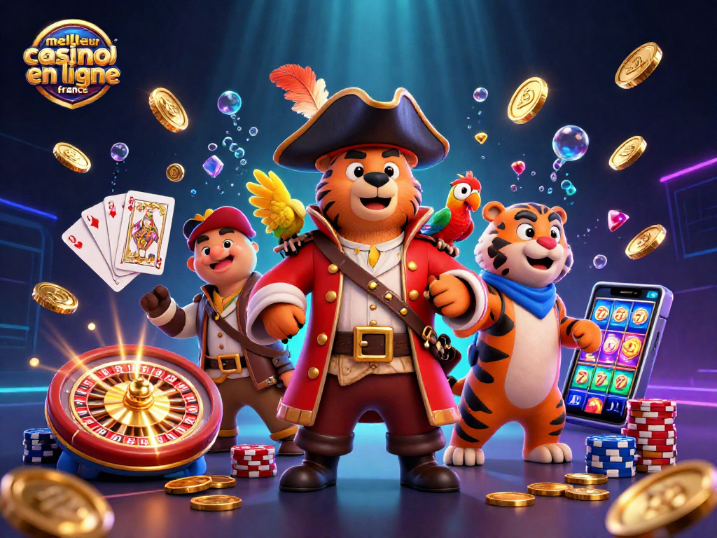 Vivez l'expérience du meilleur casino en ligne France avec cette illustration dynamique captivante.