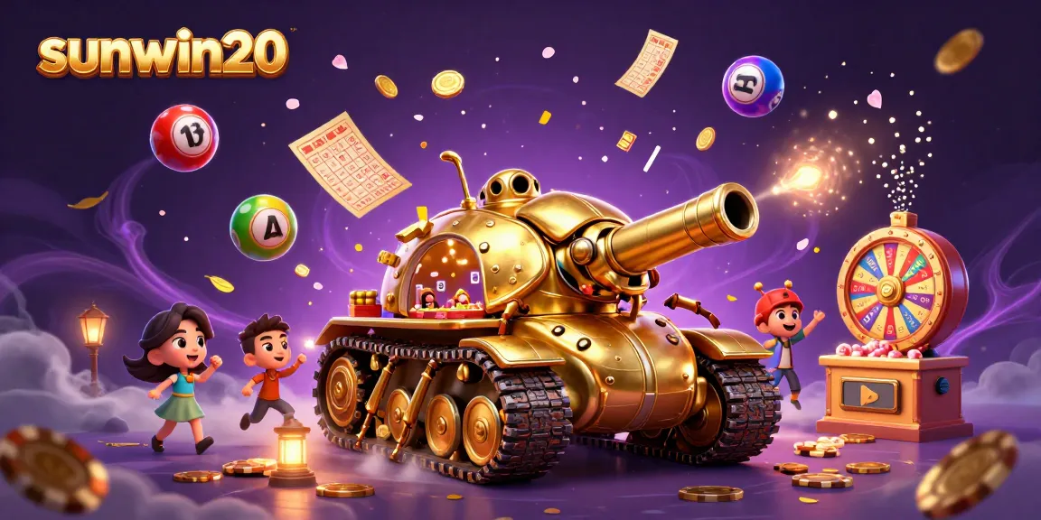 Experience vibrant gaming with sunwin20 in this engaging 3D digital illustration