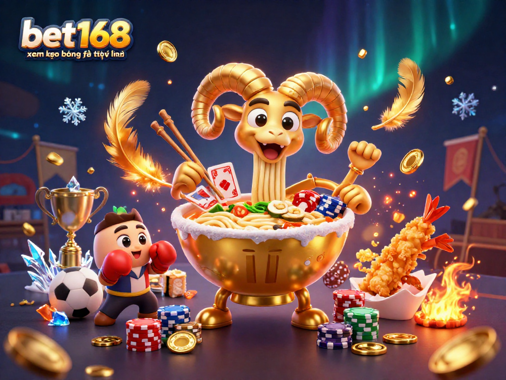 Bet168 xem kèo bóng đá trực tuyến with thrilling sports betting action in a vibrant, animated scene.