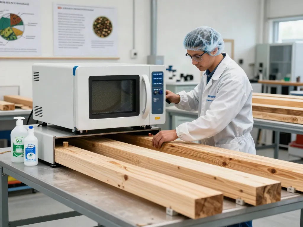 SHASHEL® microwave technology in action for woodworm elimination.
