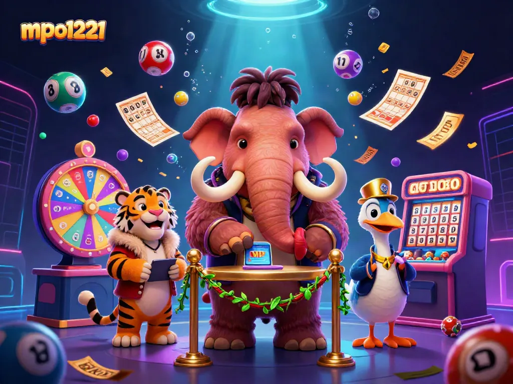 Engage with mpo1221's vibrant casino atmosphere featuring interactive characters and lively game elements.