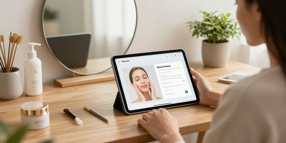 Personal beauty analysis with alternatives to QOVES in a cozy home setup.